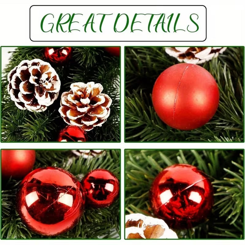Pre-Lit Christmas Door Wreath LED Decor